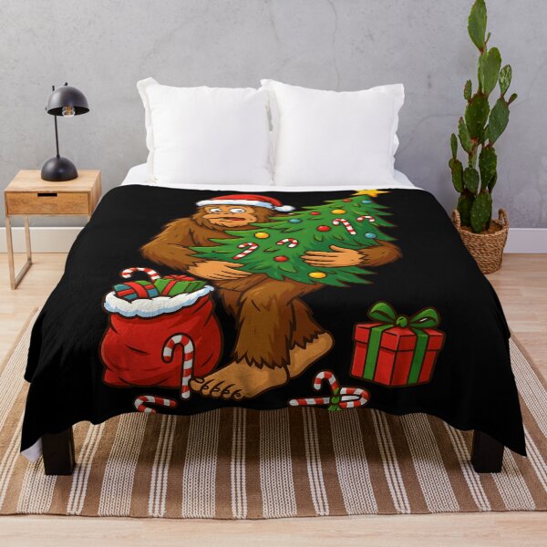 Item preview, Funny Bigfoot Christmas Tree Surprise Gift, Festive Holiday Sasquatch Humor Art designed and sold by DrawHandArt.