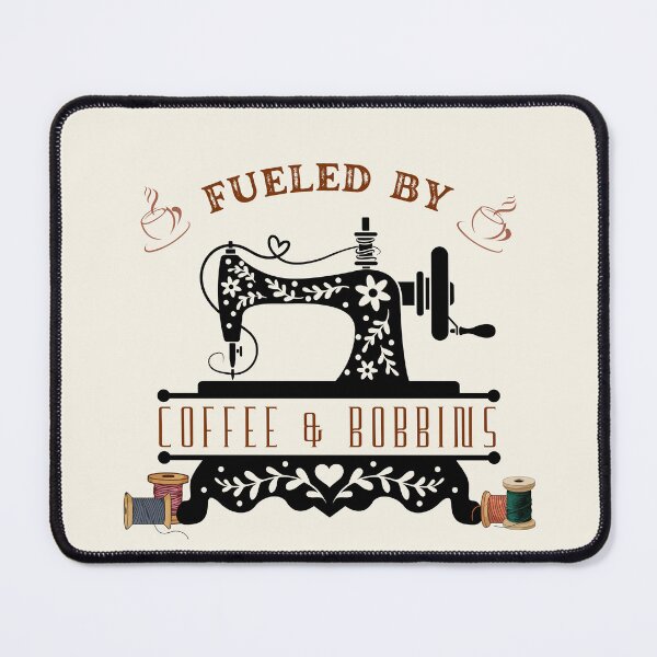 Item preview, Fueled by Coffee & Bobbins – Vintage Sewing Machine T-Shirt designed and sold by HooptownRV.