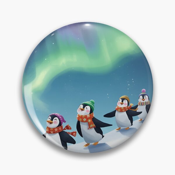 Item preview, Penguin Parade Under the Northern Lights designed and sold by WildlifeWhimsy.
