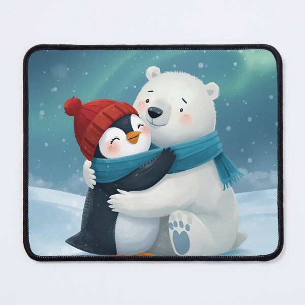 Item preview, Penguin and Polar Bear’s Snowy Hug designed and sold by WildlifeWhimsy.