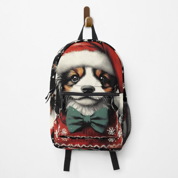 Artikelvorschau, Weihnachtsrucksack mit Welpenmotiv | Niedliche Geschenktasche für Hunde entworfen und verkauft von vanilla art.