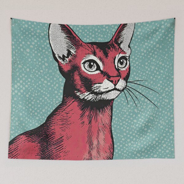 Item preview, Abyssinian - Pop art vintage 1950s cartoon style designed and sold by shadow-bloom.