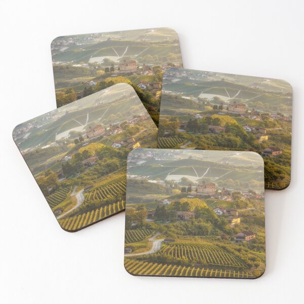 Item preview, Golden Hour on Historic Grinzane Castle and Langhe Vineyards designed and sold by Stefano Orazzini.