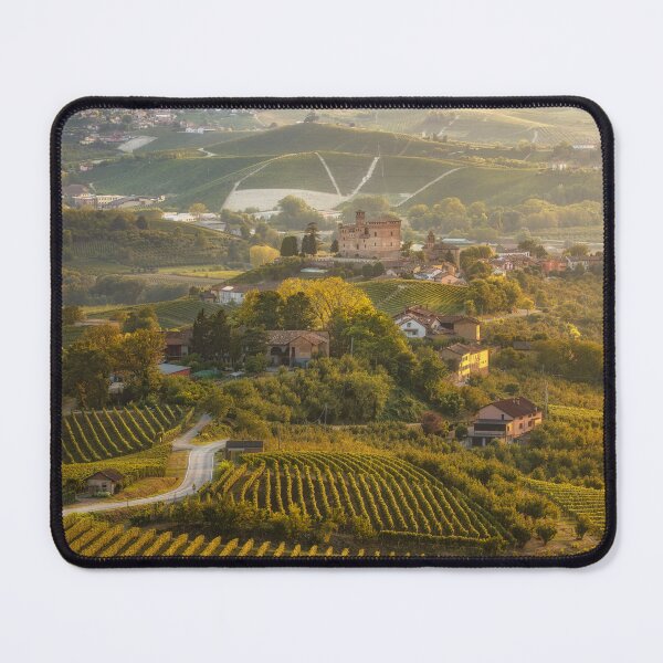 Item preview, Golden Hour on Historic Grinzane Castle and Langhe Vineyards designed and sold by Stefano Orazzini.