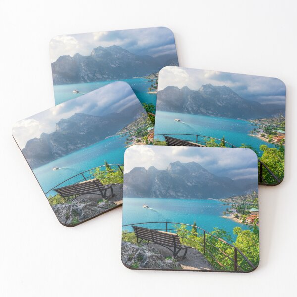 Item preview, Bench View Over Torbole and Cruise Boat on Lake Garda designed and sold by Stefano Orazzini.