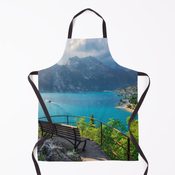 Item preview, Bench View Over Torbole and Cruise Boat on Lake Garda designed and sold by Stefano Orazzini.