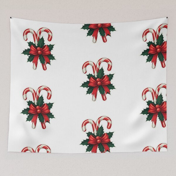 Item preview, Christmas Candy Cane with Red Bow and Holly  designed and sold by PixelVibe782.