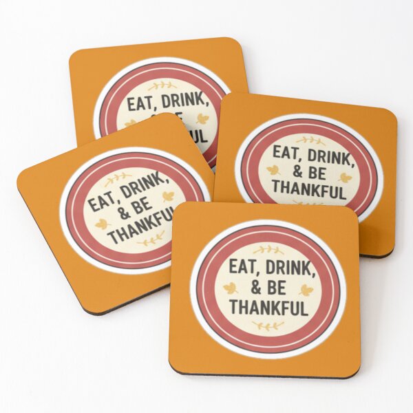 Item preview, Eat, Drink & Be Thankful – Cozy Thanksgiving Quote for Kitchen & Lifestyle Decor designed and sold by PunchDrop.