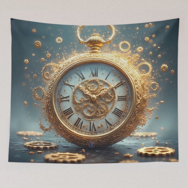Item preview, Golden Timepiece – Luxury Clock Art by NegarTv Designs designed and sold by NegarTv Designs.
