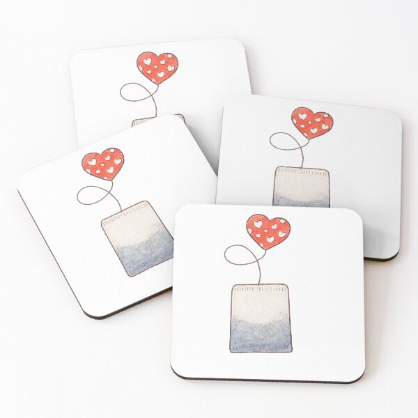 Item preview, Heart TeaBag – Watercolor Tea Bag Illustration designed and sold by Pacika.