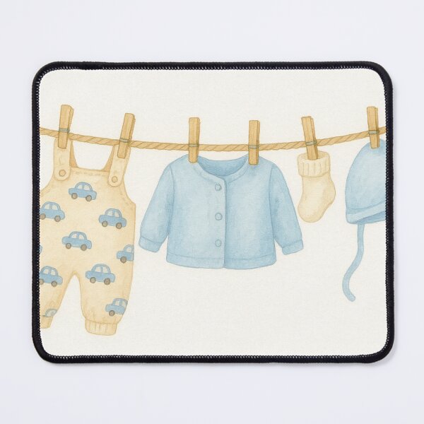 Item preview, Watercolor Baby Boy Clothes on Clothesline Nursery Wall Art designed and sold by SVT Abstract.