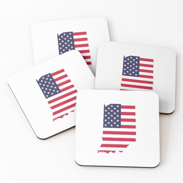 Item preview, Indiana USA Flag Silhouette – Stars and Stripes State Outline designed and sold by Paper Drip.