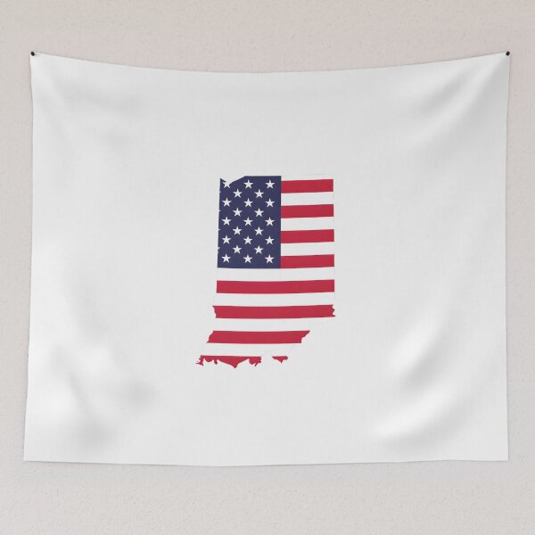 Item preview, Indiana USA Flag Silhouette – Stars and Stripes State Outline designed and sold by Paper Drip.