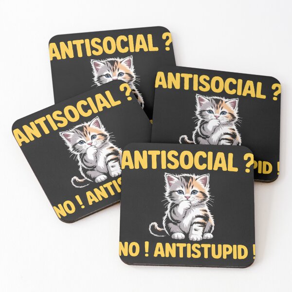 Item preview, Antisocial Cat designed and sold by ScarecrowFields.