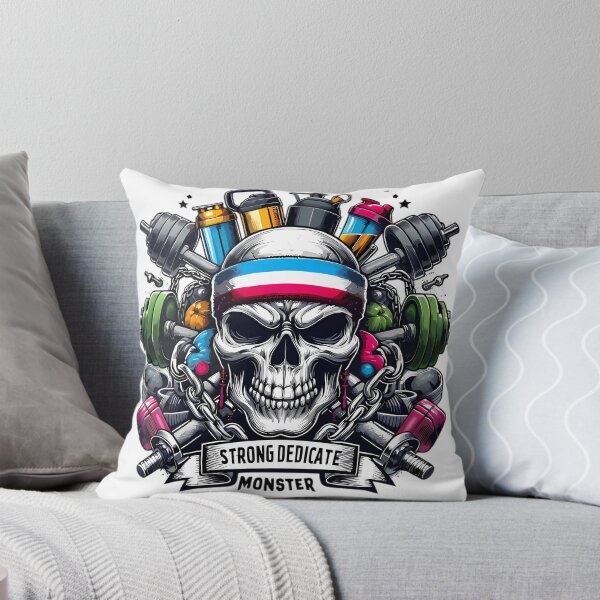 Item preview, Diseño de calavera de gimnasio colorida de monstruo fuerte y dedicado designed and sold by DrawDrip.