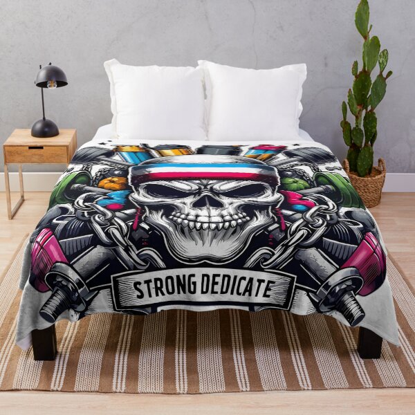 Item preview, Strong Dedicate Monster Colorful Gym Skull Design designed and sold by DrawDrip.
