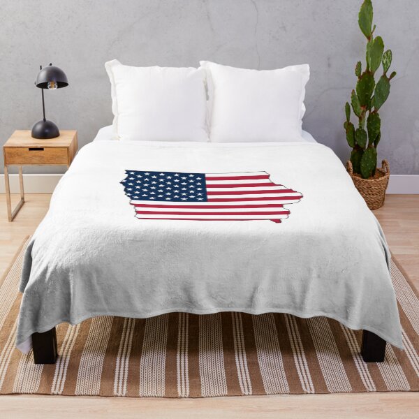 Item preview, Iowa USA Flag Silhouette – Stars and Stripes State Outline designed and sold by Paper Drip.