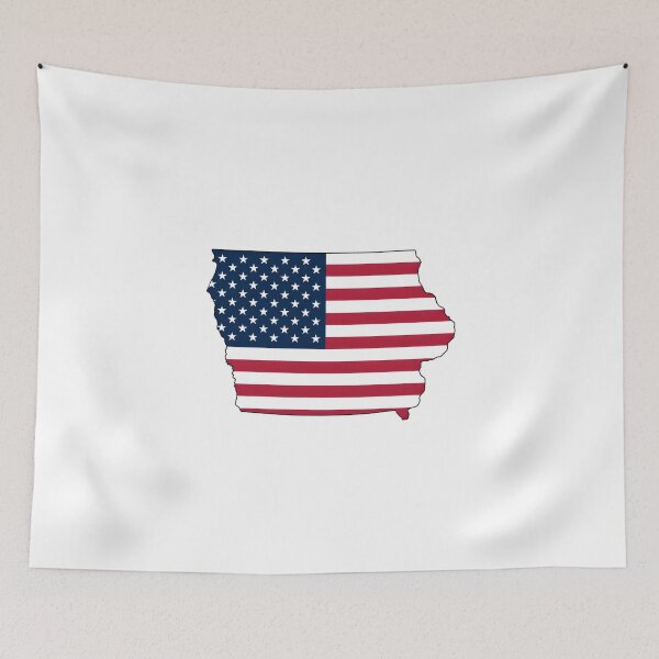 Item preview, Iowa USA Flag Silhouette – Stars and Stripes State Outline designed and sold by Paper Drip.