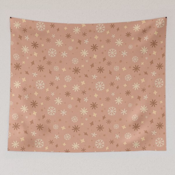 Item preview, Starry Snowflakes Christmas Pattern (Warm Dusty Pink) | Cozy Winter Cottagecore designed and sold by carlyxdesigns.