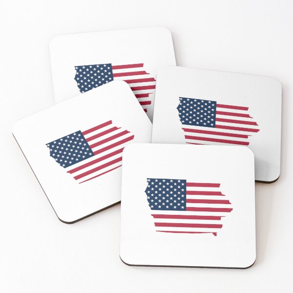 Item preview, Iowa USA Flag Silhouette – Stars and Stripes State Outline designed and sold by Paper Drip.