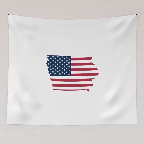 Item preview, Iowa USA Flag Silhouette – Stars and Stripes State Outline designed and sold by Paper Drip.