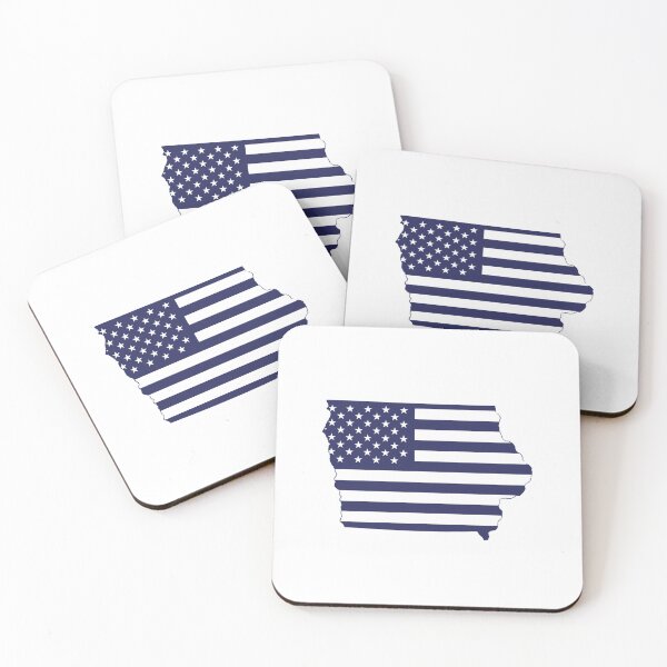 Item preview, Iowa USA Flag Silhouette – Stars and Stripes State Outline designed and sold by Paper Drip.