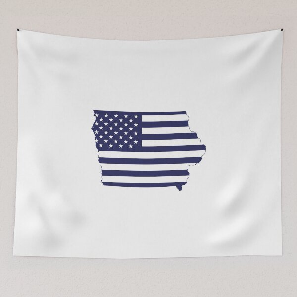 Item preview, Iowa USA Flag Silhouette – Stars and Stripes State Outline designed and sold by Paper Drip.