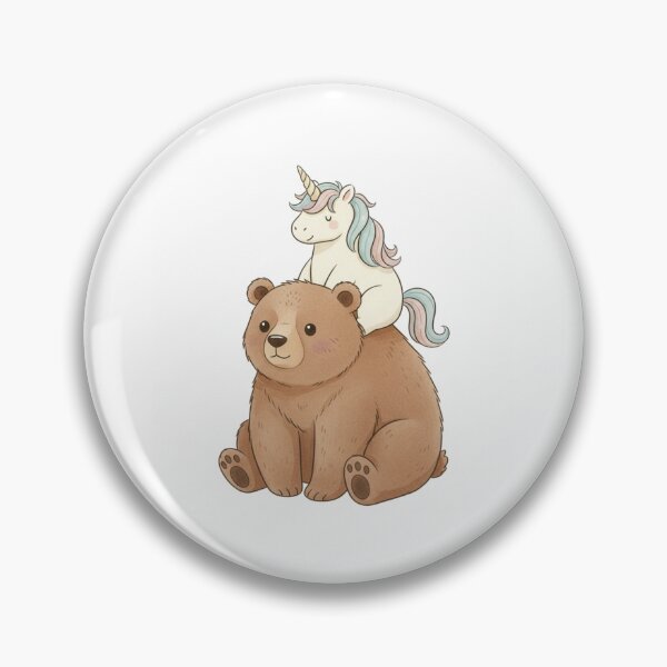 Item preview, Unicorn riding bear cute kawaii rainbow birthday christmas fantasy designed and sold by CheeseBlueprint.