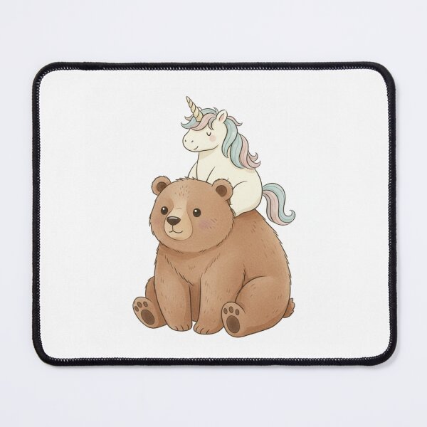 Item preview, Unicorn riding bear cute kawaii rainbow birthday christmas fantasy designed and sold by CheeseBlueprint.