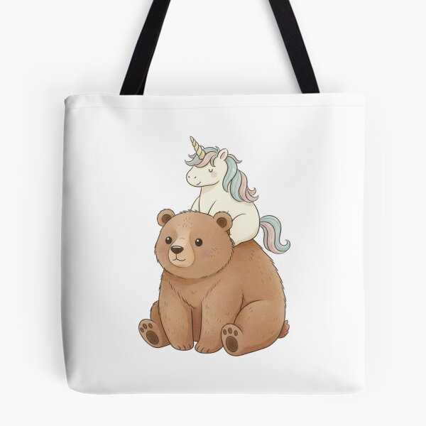 Item preview, Unicorn riding bear cute kawaii rainbow birthday christmas fantasy designed and sold by CheeseBlueprint.