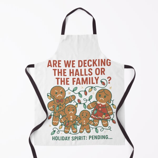 Item preview, Are We Decking the Halls or the Family?” Funny Gingerbread Christmas Chaos Design designed and sold by Painted Moon by Luna Bee™.
