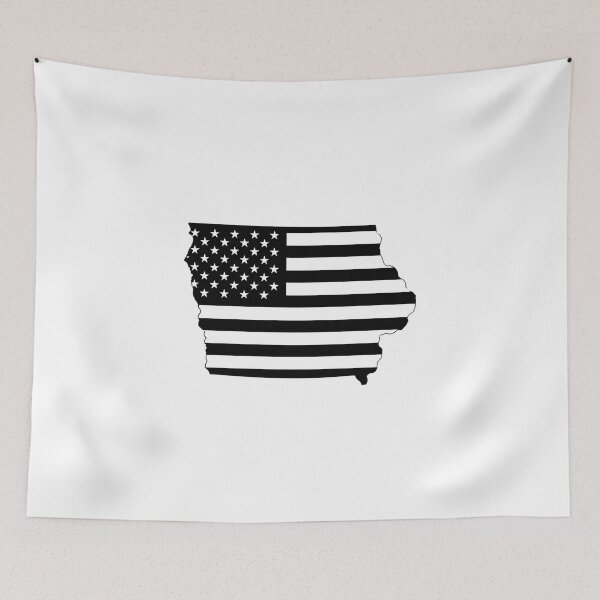 Item preview, Iowa USA Flag Silhouette – Stars and Stripes State Outline designed and sold by Paper Drip.