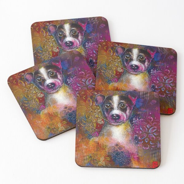Item preview, Energy Dog Terrier with mandalas and dots designed and sold by SandAndChi.