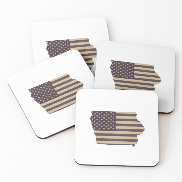 Item preview, Iowa USA Flag Silhouette – Stars and Stripes State Outline designed and sold by Paper Drip.