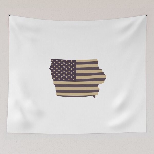 Item preview, Iowa USA Flag Silhouette – Stars and Stripes State Outline designed and sold by Paper Drip.