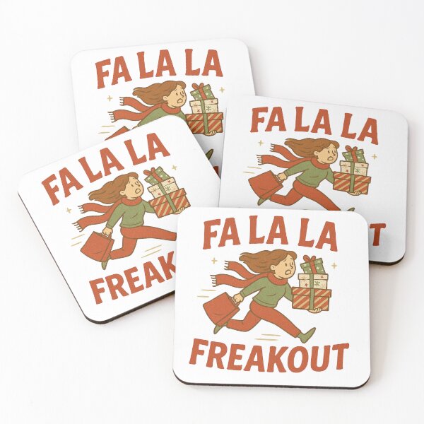 Item preview, Fa La La Freakout – Funny Christmas Shopping Chaos Design designed and sold by Painted Moon by Luna Bee™.