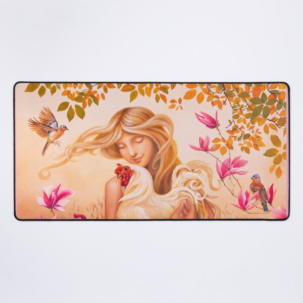 Item preview, Lady with rescued chickens by Maria Tiqwah designed and sold by Maria Tiqwah.
