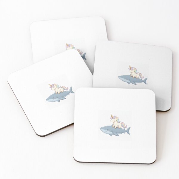 Item preview, Unicorn riding shark cute kawaii rainbow birthday christmas fantasy designed and sold by CheeseBlueprint.