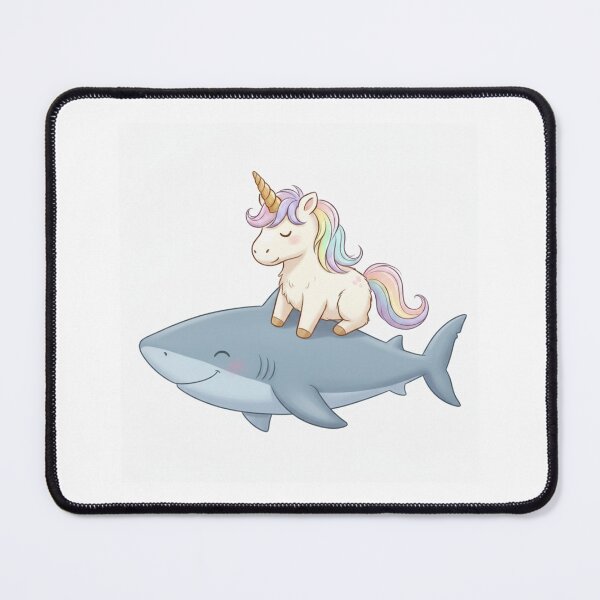 Item preview, Unicorn riding shark cute kawaii rainbow birthday christmas fantasy designed and sold by CheeseBlueprint.