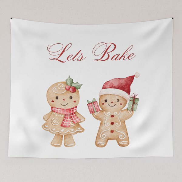 Item preview, Let’s Bake – Cute Gingerbread Couple Christmas Baking Design designed and sold by Painted Moon by Luna Bee™.
