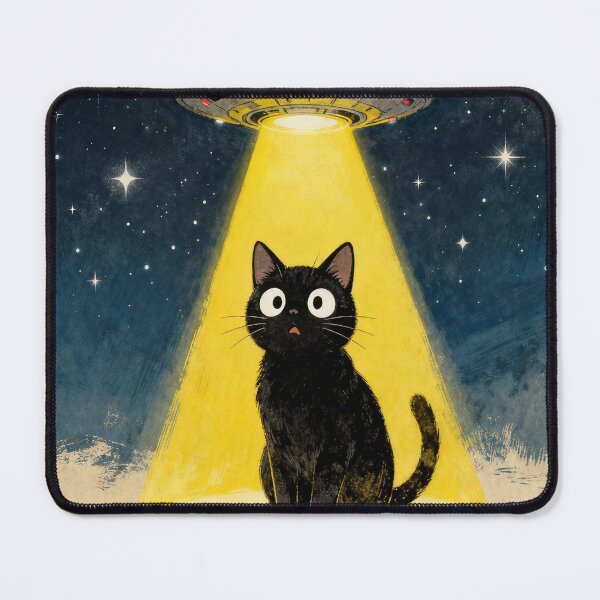 Item preview, Vintage Japanese Cat Alien Cat Dad UFO Abduction Graphic Tee T-Shirt designed and sold by flooky213.