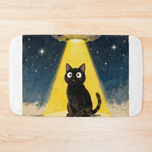 Item preview, Vintage Japanese Cat Alien Cat Dad UFO Abduction Graphic Tee T-Shirt designed and sold by flooky213.