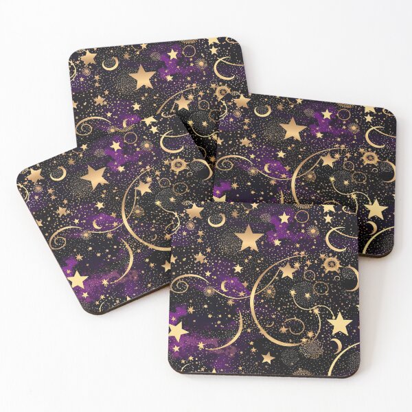 Item preview, Celestial Stars - Black, Gold, Purple designed and sold by CraftedHome.