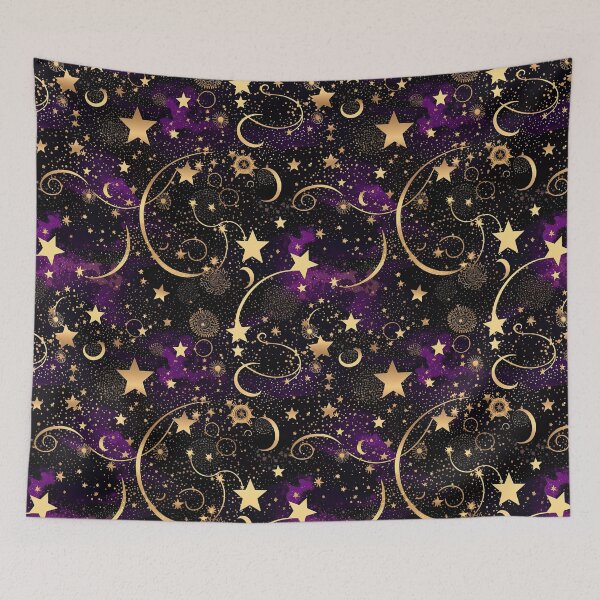 Item preview, Celestial Stars - Black, Gold, Purple designed and sold by CraftedHome.