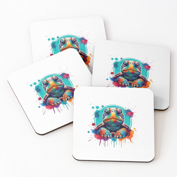 Item preview, Sea Turtle in Coral Reef | Vibrant Watercolor Ocean Life Splash Art designed and sold by Colorful-Garden.