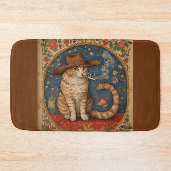 Item preview, A cat in a hat with a cigarette. designed and sold by Natalia-Vlad.