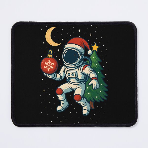 Item preview, Santa Astronaut Christmas Tree Space Holiday Adventure designed and sold by DrawHandArt.