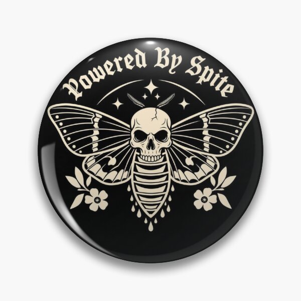 Item preview, Powered By Spite Skull Moth | Gothic Dark Aesthetic Design designed and sold by VelvetChaosCove.