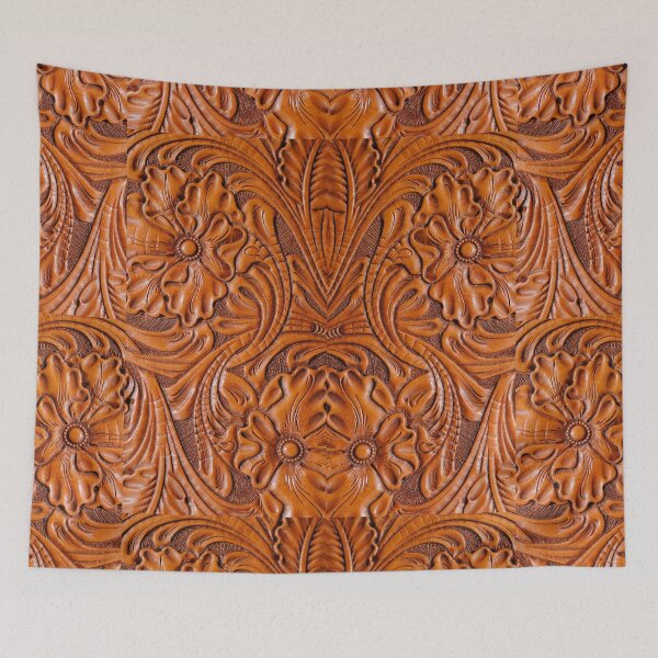 Item preview, Rustic Cowboy Brown Leather Pattern Western Country designed and sold by LEILA ART SPACE.