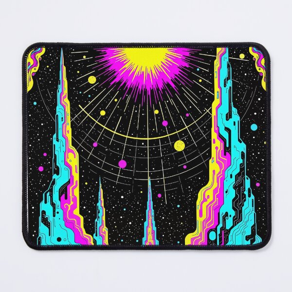 Item preview, Neon Cosmic Peaks – Vibrant Retro Space Art designed and sold by MindTripLabs.